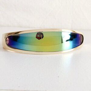 Gold Futuristic Cyclops Visor Sunglasses